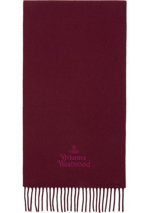 Vivienne Westwood Burgundy Embroidered Scarf