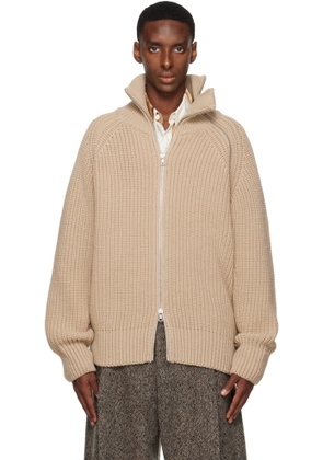Dries Van Noten Beige Zip Sweater