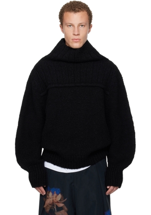 Dries Van Noten Black Wool Turtleneck