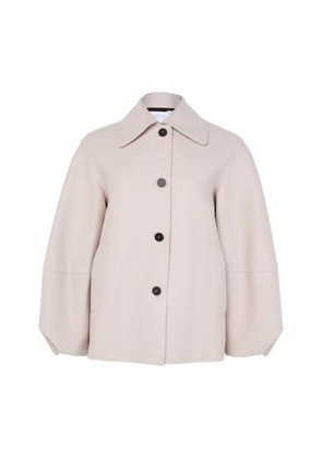 Puff-sleeved jacket in pressed wool