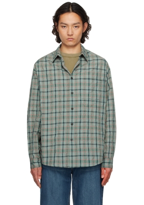 Solid Homme Green Crease Check Shirt