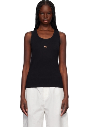 Maison Kitsuné Black Baby Fox Ribbed Tank Top