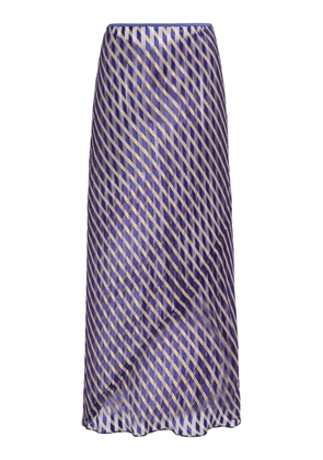 Dries Van Noten Sati Diagonal-Striped Satin Skirt - Moda Operandi