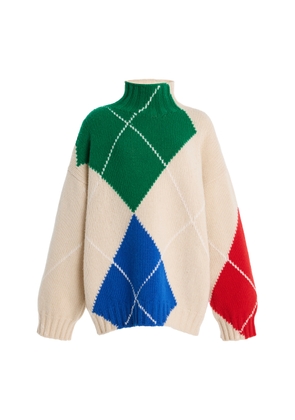 JW Anderson x Pringle of Scotland Oversized Argyle Wool Turtleneck Sweater - Moda Operandi