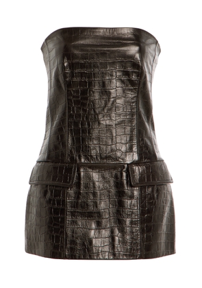 Toteme Strapless Croc-Embossed Leather Strapless Top - Moda Operandi
