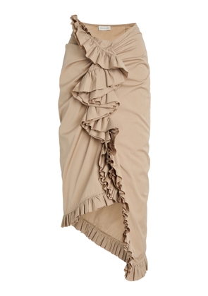 Dries Van Noten Sina Frilled Cotton-Poplin Midi Skirt - Moda Operandi