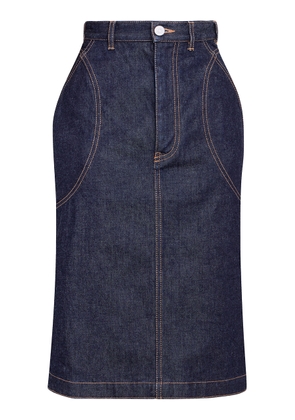 ALAÏA Denim Midi Skirt - Moda Operandi