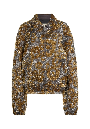 Dries Van Noten Vinnia Sequinned Bomber Jacket - Moda Operandi