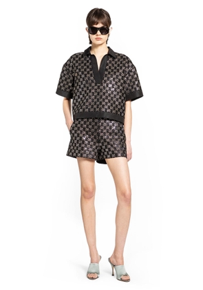 Embroidered Wool Tweed Lamé Top