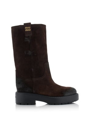 Miu Miu Suede Knee Boots - Moda Operandi