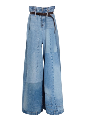 A.W.A.K.E. MODE Patchwork High-Rise Wide Leg Jeans - Moda Operandi