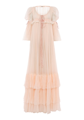 Chloé Ruffled Organic Silk Mousseline Gown - Moda Operandi