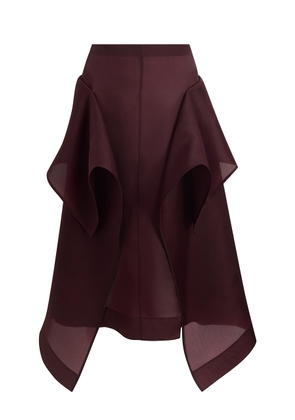 Khaite Nina Draped Silk-Organza Midi Skirt - Moda Operandi