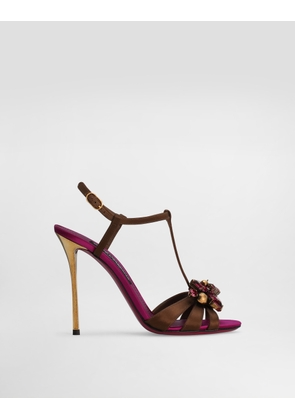 Dolce & Gabbana Keira 2.0 Satin Sandals With Embellishments - Woman Sandals And Wedges Multicolor 35