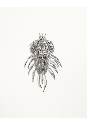 Valentino Garavani Valentino Garavani Les Glaces Brooch In Metal, Fabric And Crystals Man CRYSTAL UNI
