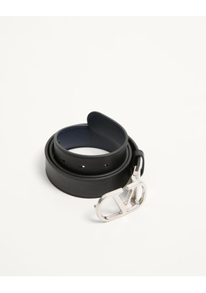 Valentino Garavani Vlogo Signature Reversible Shiny Calfskin Belt - 30Mm / 1.2 In. Man BLACK 085
