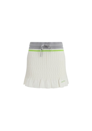 Casablanca White Cotton Mini Skirt - L