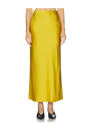 ALIGNE Harris Satin Skirt in Yellow. Size 0. Also in 4, 8.