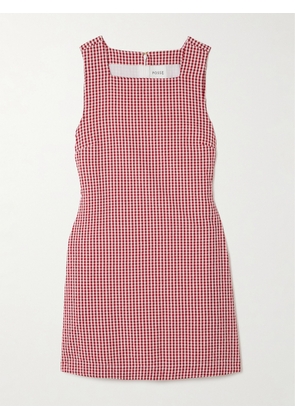 Posse - Emma Gingham Cotton-seersucker Mini Dress - Red - xx small,x small,small,medium,large,x large
