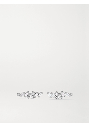 Suzanne Kalan - 18-karat White Gold Diamond Earrings - One size