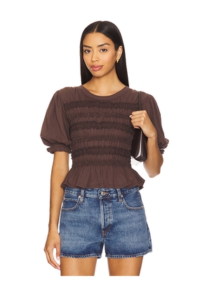 Free People Maxey Knit Top in Brown. Size XL. Also in L.