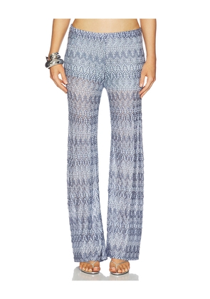 HANNE BLOCH Knit Trousers in Blue. Size L. Also in M, S, XL.