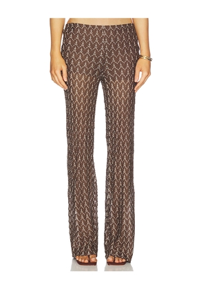 HANNE BLOCH Knit Trousers in Brown. Size L. Also in M, S, XL.