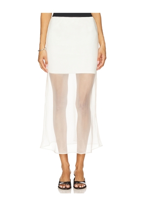 Line & Dot x REVOLVE Denman Midi Skirt in White. Size L. Also in XL, XS.