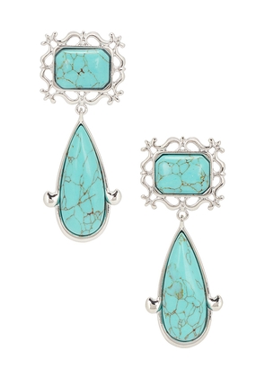 petit moments Viva Earrings in Metallic Gold,Teal.
