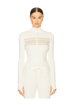 WellBeing + BeingWell Chalet Half Zip Pullover in Cream. Size M. Also in L.