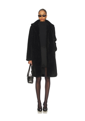 Unreal Fur Raven Coat in Black. Size M. Also in S.