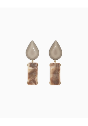 Resin clip-on pendant earrings