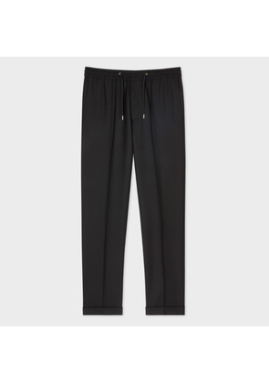 Paul Smith A Suit To Travel In - Men's Slim-Fit Black Drawstring-Waist Wool Trousers