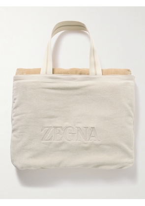Zegna - Logo-Embroidered Cotton-Terry Beach Towel Tote Bag - Men - Neutrals