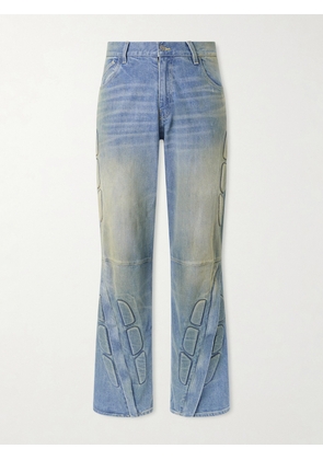 Satoshi Nakamoto - Enduro Straight-Leg Padded Jeans - Men - Blue - UK/US 30