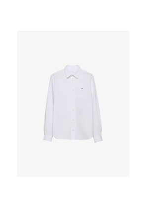 Mens Prada Logo-Embroidered Classic-Fit Cotton Shirt