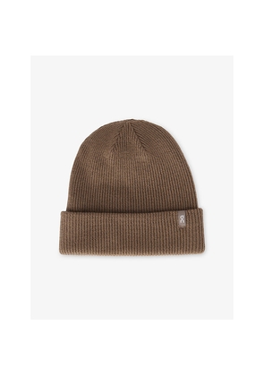 Womens On Brand-Patch Wool Beanie