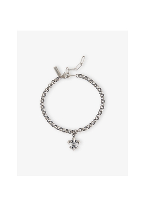 Mens Commonlines Fleur De Lis Sterling-Silver Bracelet