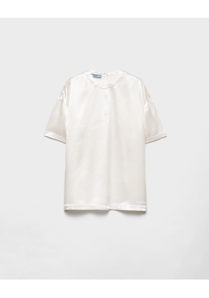 Short-sleeved satin top