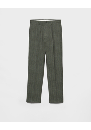 Pinstriped wool blend pants