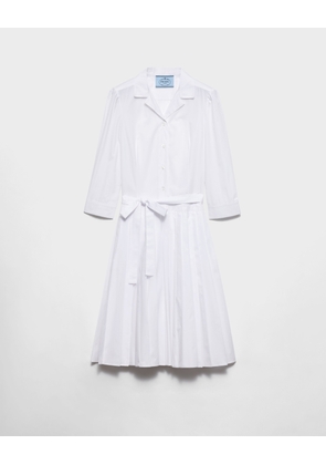 Pleated poplin shirt dress