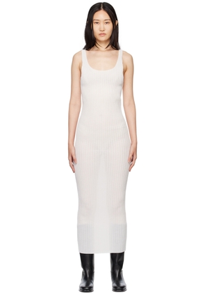 Subtle Le Nguyen White Plissé Tank Maxi Dress
