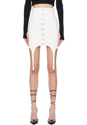 Dion Lee White Corset Garter Miniskirt