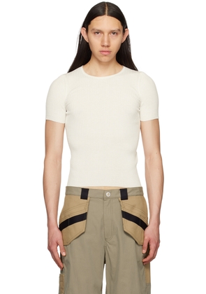 Dion Lee White Gradient Rib T-Shirt