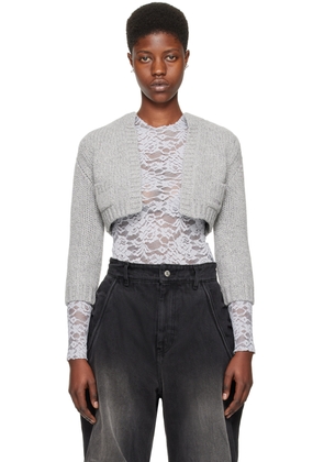 We11done Gray Patch Pocket Cardigan