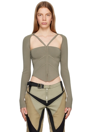 Dion Lee Khaki Modular Darting Tank Top