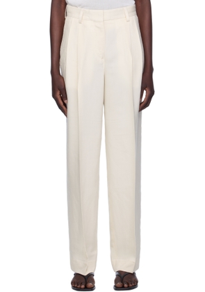 TOTEME Beige Double-Pleat Fluid Trousers