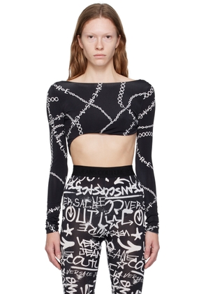 Versace Jeans Couture Black Printed Bodysuit