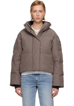 Canada Goose Taupe Grandview Cropped Down Jacket