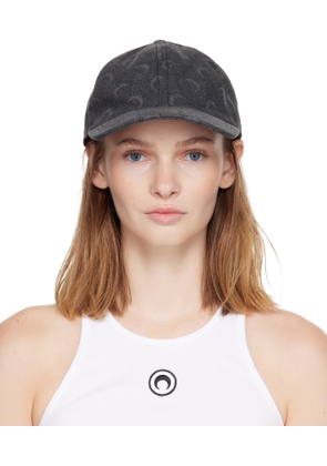 Marine Serre Gray Moon Laser Denim Baseball Cap